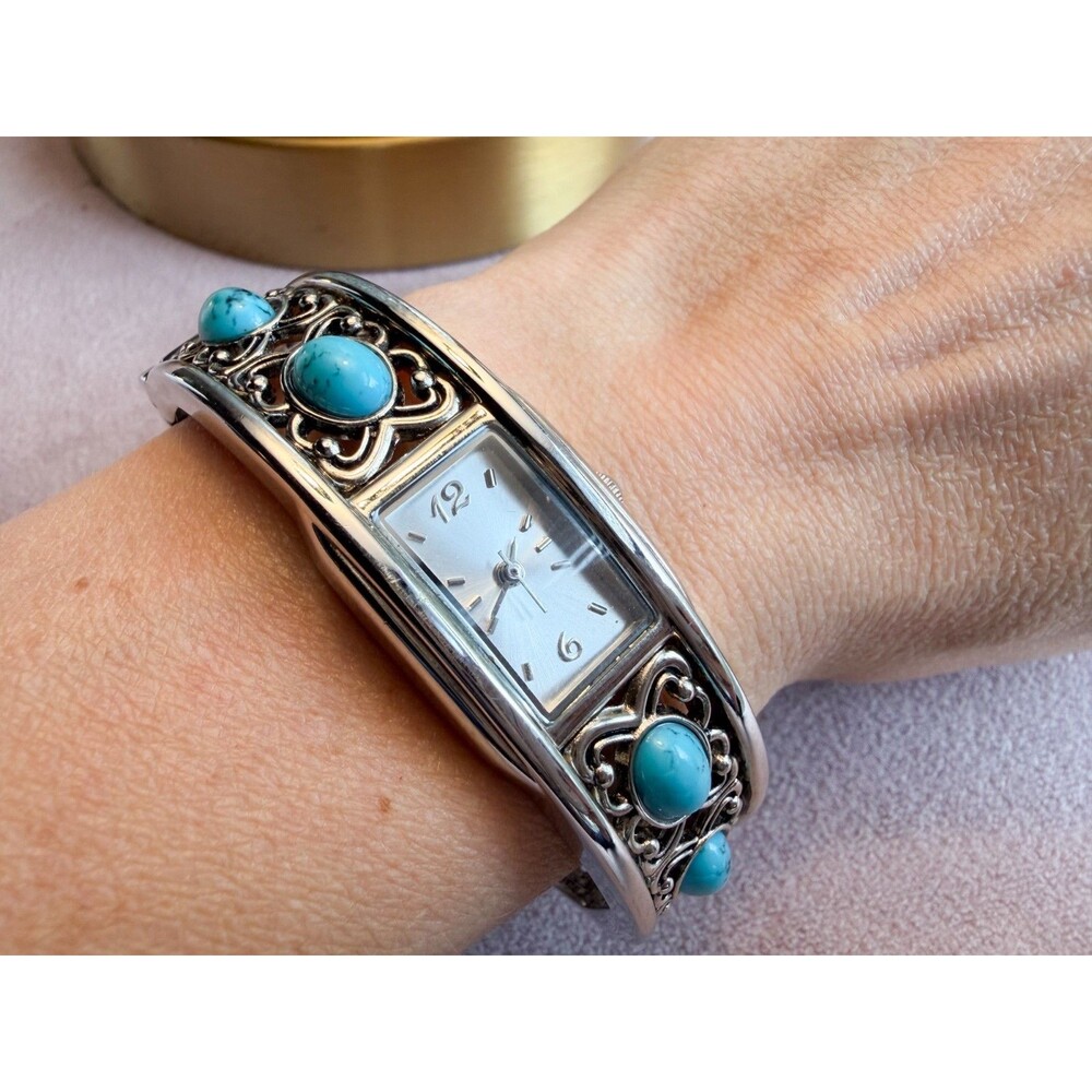 Vintage Women’s Watch FY1225 FMD Turquoise And Silver Tone Bracelet Watch